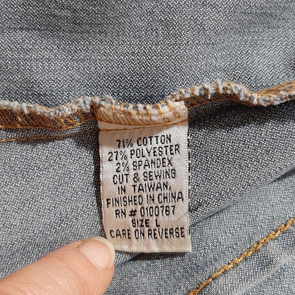 Vintage Annabell Jean Jacket Large Long Sleeve Button Front - Picture 8 of 8